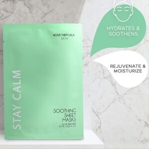 GIVE THEM LALA STAY CALM Soothing Sheet Face Masks Infused Aloe Chamomile Set 4